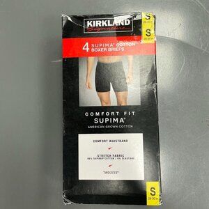 NEW Kirkland Signature Men's S Supima Cotton Boxer Briefs 4-Pack